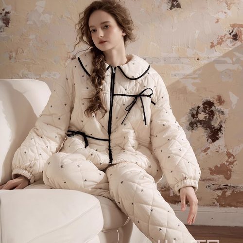 尘熙女睡衣加厚保暖夹棉