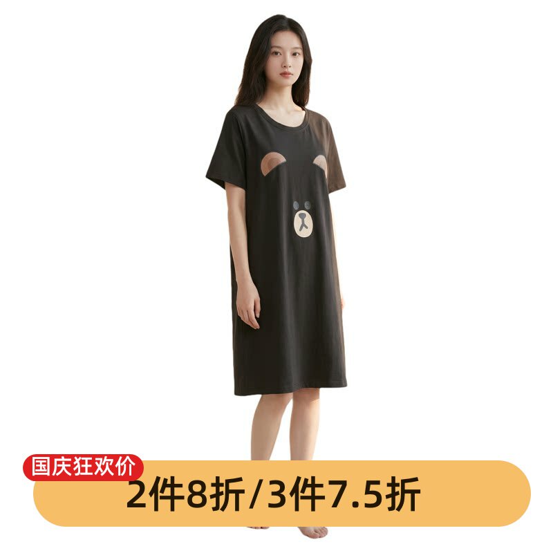 芬腾纯棉带胸垫睡裙夏季可外穿
