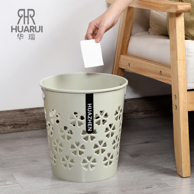 镂空花纹收纳篮圆形无盖纸篓网筐