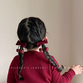 樱桃发夹头绳女孩扎发丸子头大肠发圈甜美发卡头饰女童双马尾皮筋