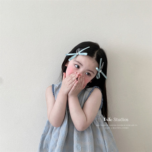 韩国公主仙气水钻蝴蝶结飘带女孩发夹bb夹刘海夹边夹儿童卡碎发夹