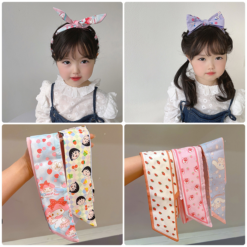 他她儿童发带女孩绑发编丝巾飘带