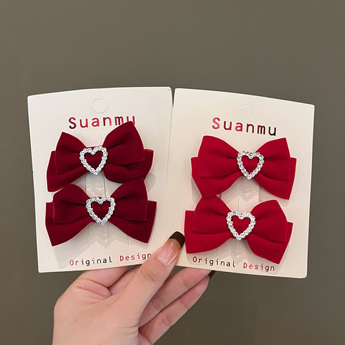 儿童丝绒蝴蝶结发夹发圈