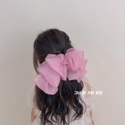 他她蝴蝶结头饰人鱼姬网纱大发夹