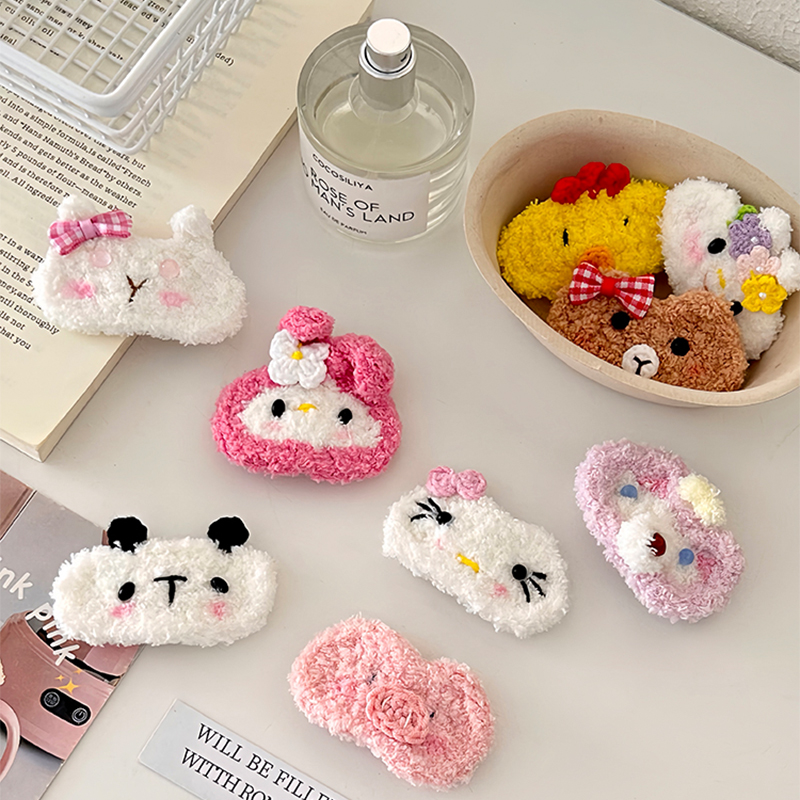 儿童毛绒兔子猪猪发夹