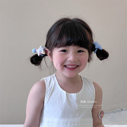 韩版小女孩碎花星星爱心花朵布艺发圈头绳儿童宝宝扎头发皮筋发绳