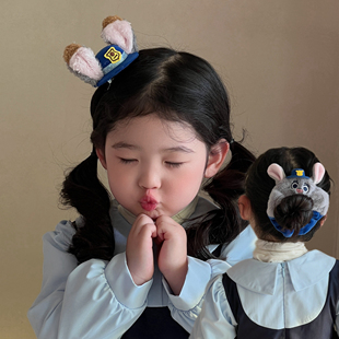 疯狂动物城毛绒发饰尼克狐尼克朱迪发圈发夹儿童超萌可爱皮筋头饰