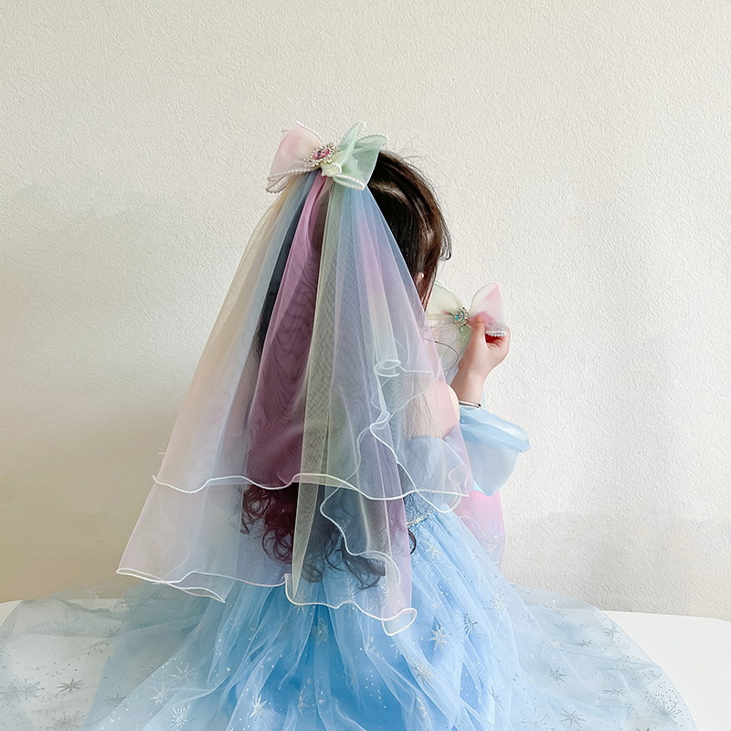 他她儿童可爱爱莎发夹渐变色头饰