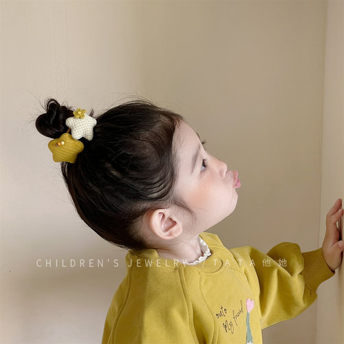 秋冬儿童酒红甜美星星