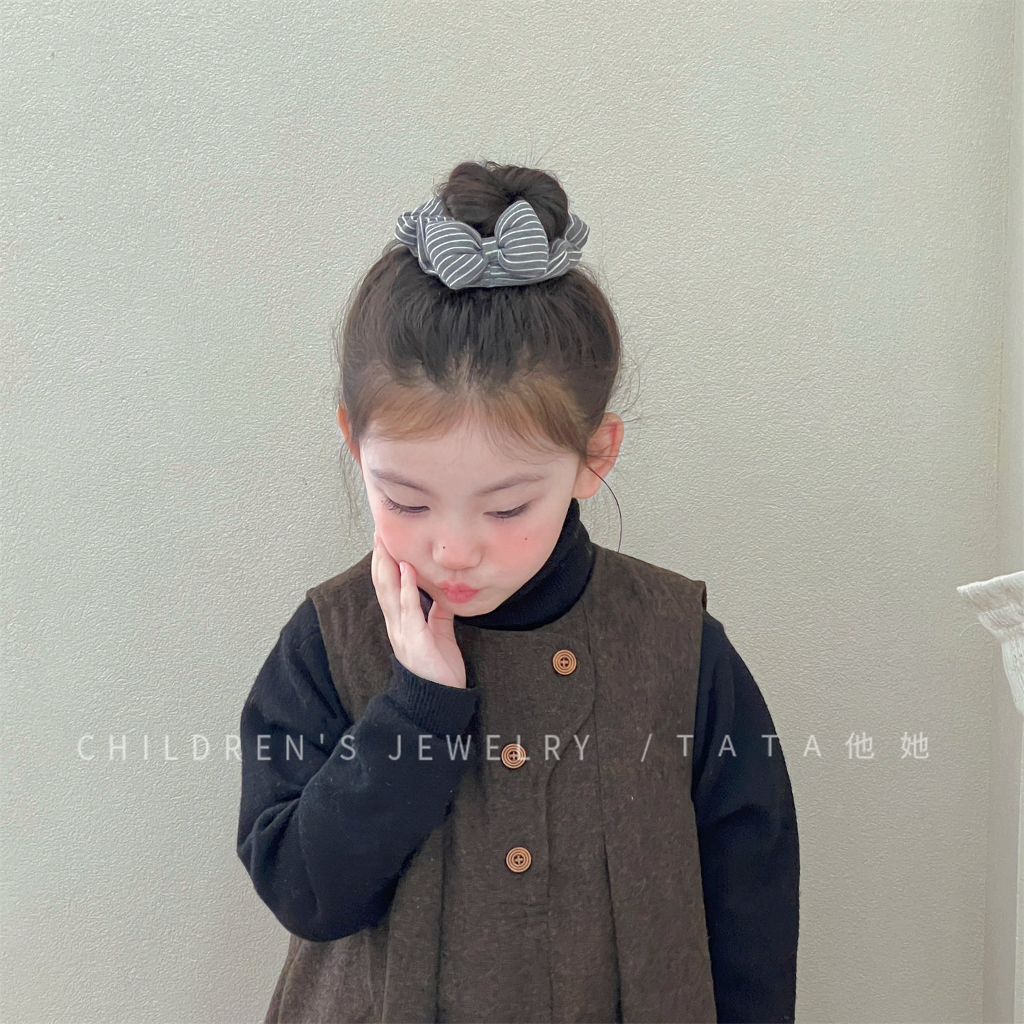 复古风肠圈~蝴蝶结充棉小众布艺条纹大肠圈简约百搭头绳皮筋发圈,童装/婴儿装/亲子装,发饰,淘宝优惠券,粉丝福利购,淘宝优惠卷