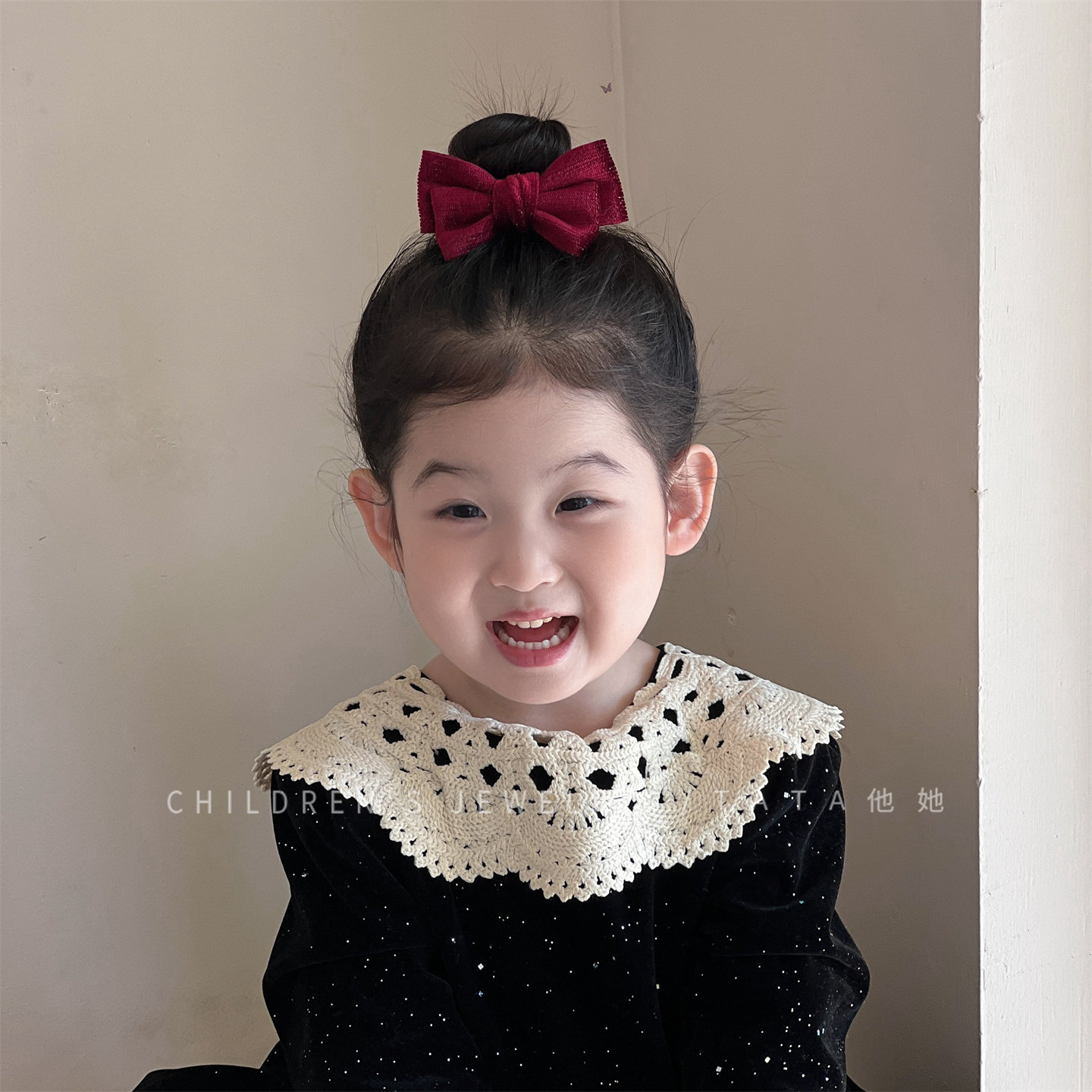 新年女童丝绒酒红发绳公主头饰蝴蝶结儿童发圈高弹女孩高马尾头绳,童装/婴儿装/亲子装,发饰,淘宝优惠券,粉丝福利购,淘宝优惠卷