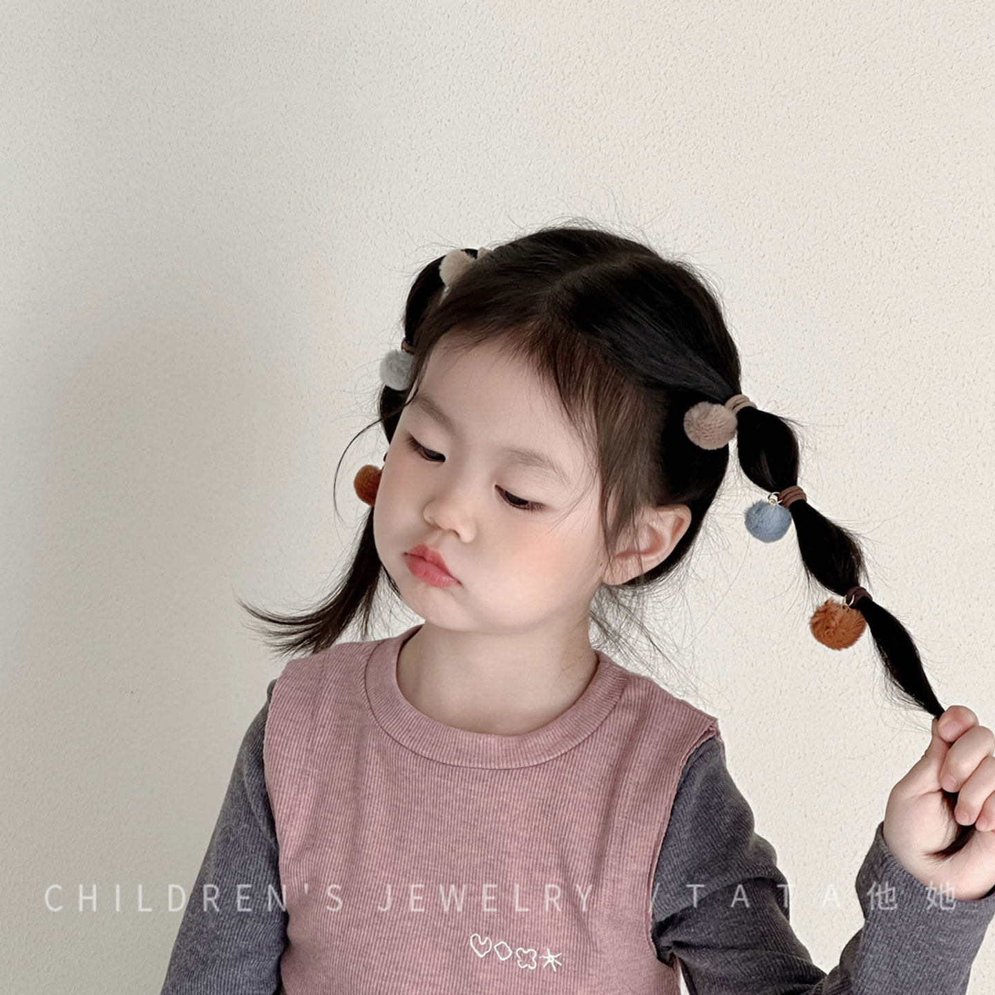 秋冬奶咖色可爱毛球女宝宝皮筋发圈婴儿头花不伤发发量少洋气发绳,童装/婴儿装/亲子装,发饰,淘宝优惠券,粉丝福利购,淘宝优惠卷