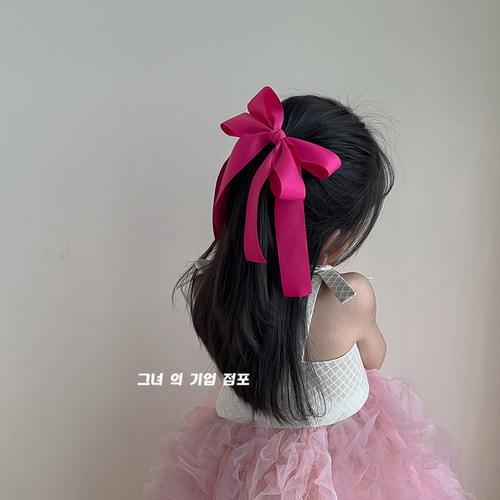 他她儿童蝴蝶结飘带发夹气质顶夹