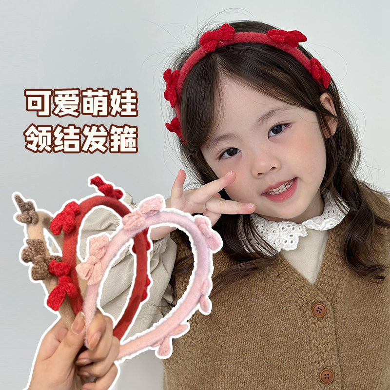 儿童领结发箍复古简约蝴蝶结发饰