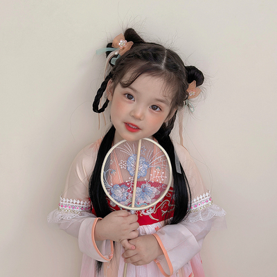 他她儿童汉服头饰中国风飘带发夹