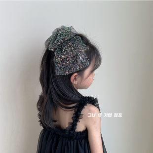 超仙蝴蝶结发夹头饰云朵亮片弹簧夹后脑勺夹子高颅顶在逃公主发饰