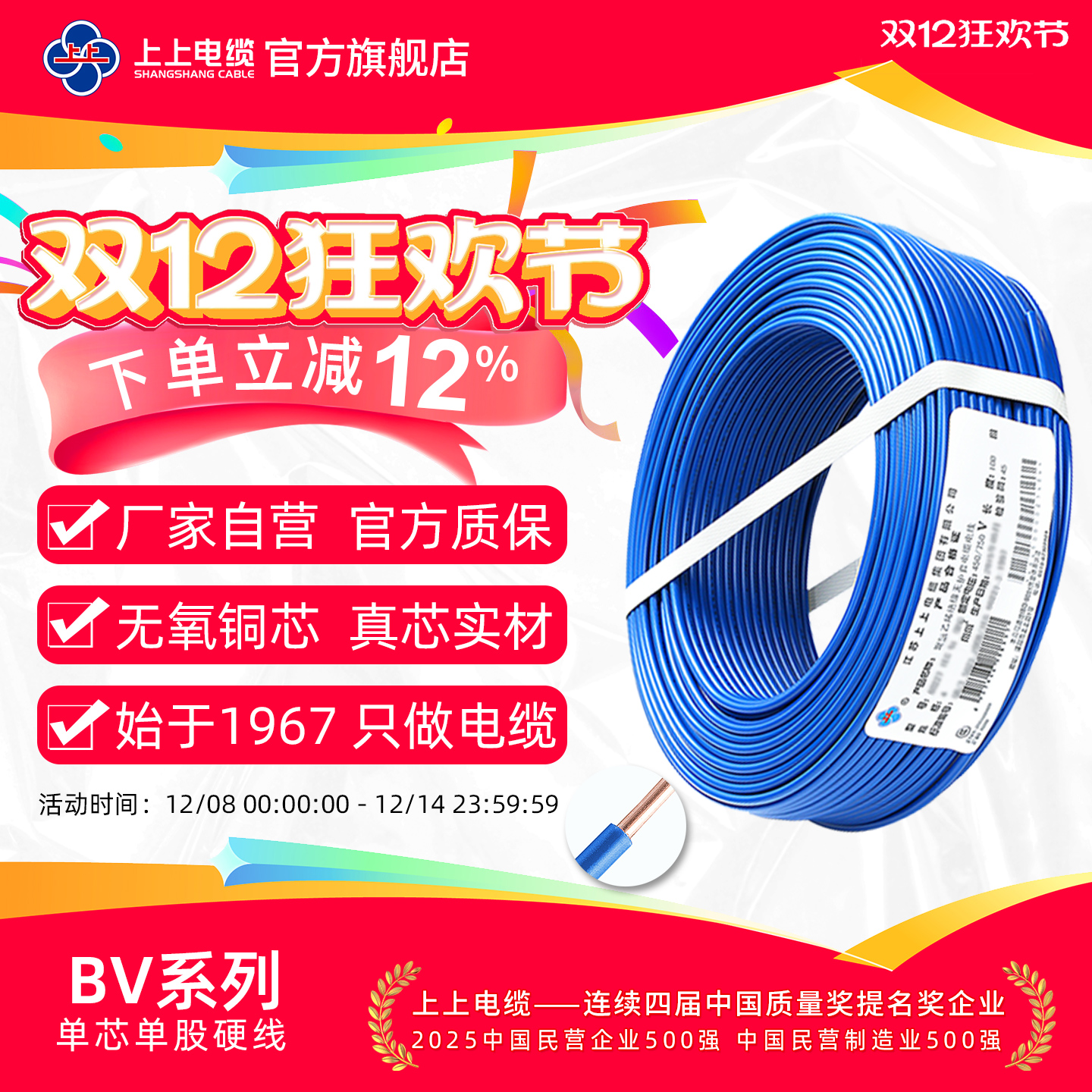 阻燃铜芯上上电线电缆