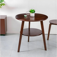 茶几客厅家用轻奢高级实木双层圆桌阳台休闲小桌子小户型洽谈茶桌