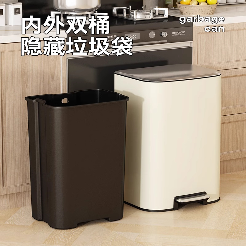 不锈钢垃圾桶家用厨房客厅专用大