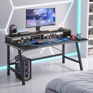 长方形电竞桌网吧打游戏碳纤维桌子工作台 电脑桌卧室家用双人台式