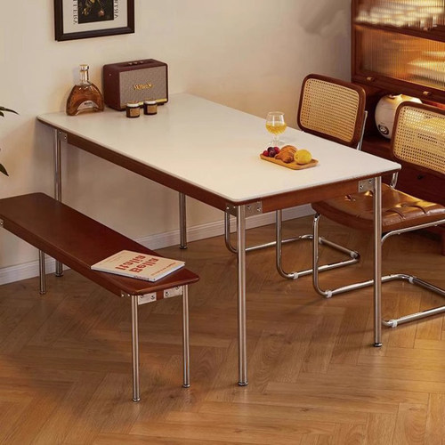 岩板餐桌家用小户型长方形吃饭桌