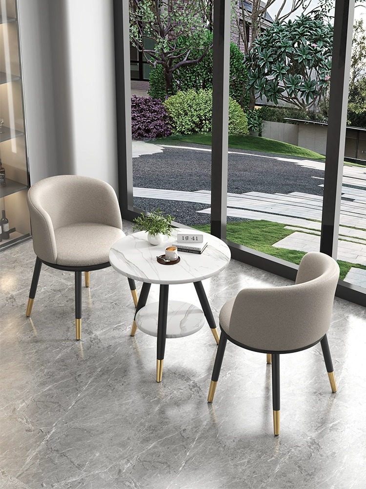 阳台休闲椅子休息区一桌二椅套装接待洽谈喝茶桌椅组合家用餐桌椅