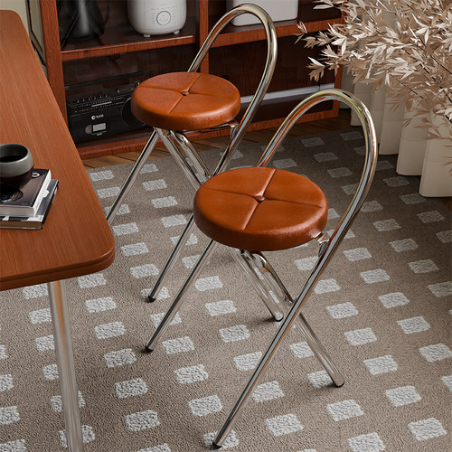 复古藤椅家用藤编餐桌椅可折叠凳