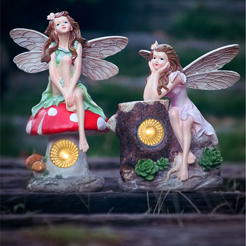 巧遇花巷太阳能小夜灯花仙摆件