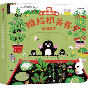 小手动动推拉机关书 菜园漫步 中英双语 法国纳唐出版社 著 喻之晓 译 (法)埃米尔·哈雅西 绘 启蒙认知书/黑白卡/识字卡少儿