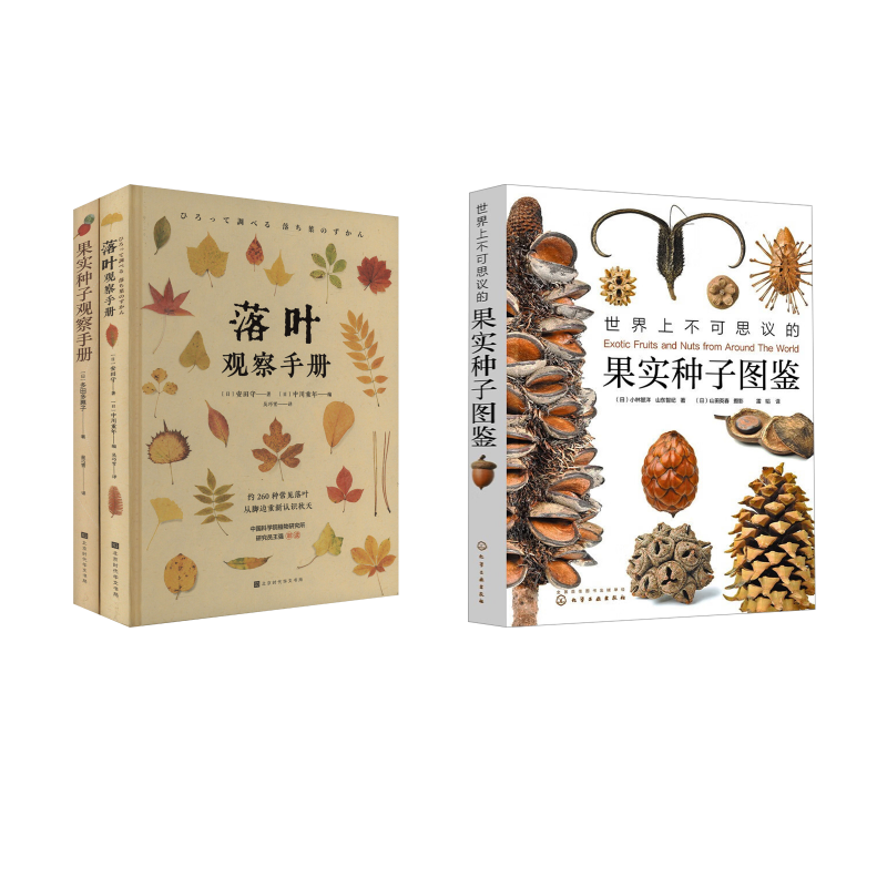 (3册)世界上不可思议的果实种子图鉴+ 落叶+果实观察手册(全2册) (日)小林智洋,(日)山东智纪 著 雷韬 译等 科普读物其它