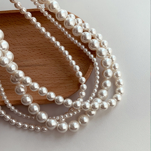 洛桑娜娜元宝扣珍珠项链fever同款正圆强光轻奢小众锁骨链女颈链