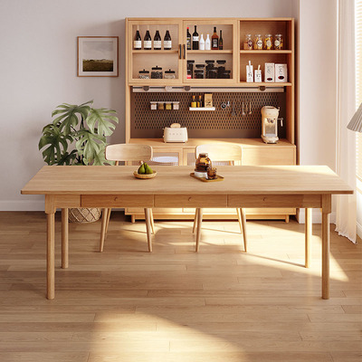 卡明原木会客餐桌会议桌支持定制