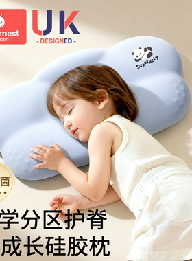 科巢婴儿童枕头分区护脊颈1-3-6岁以上宝宝硅胶枕四季通用可水洗