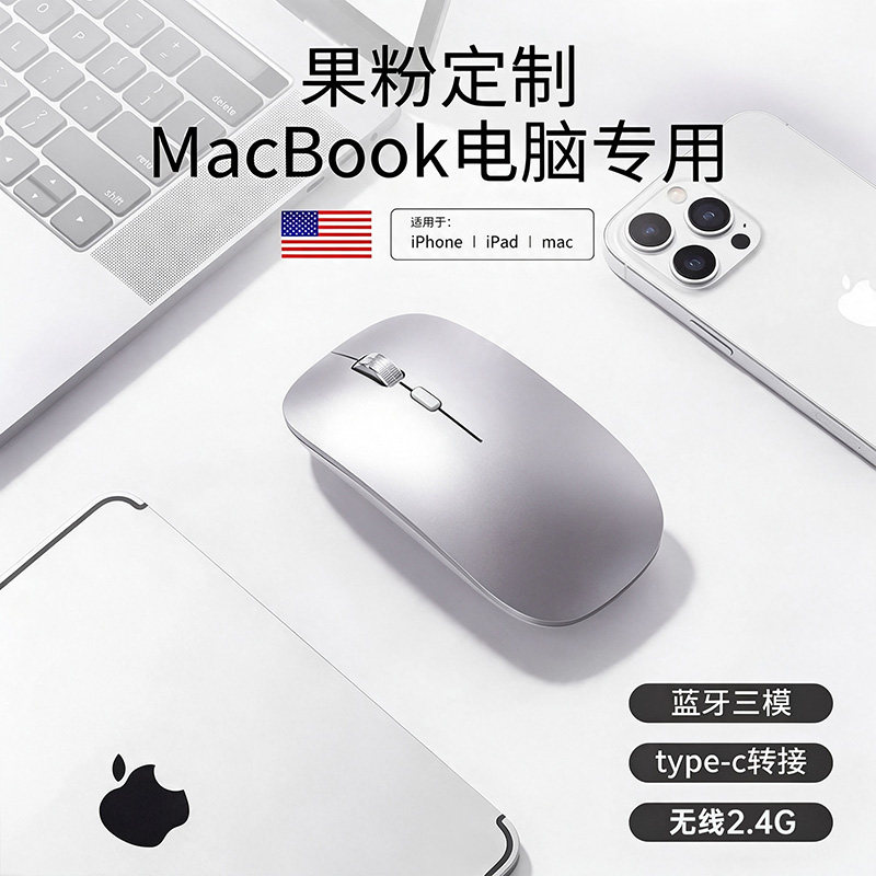 适用MacBook Neo苹果电脑蓝牙静音无线鼠标typec接口ipad平板通用