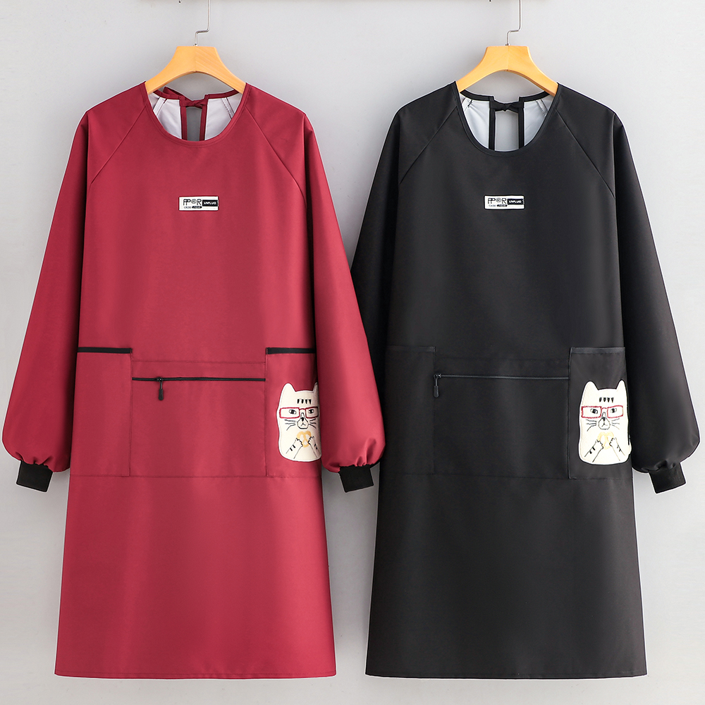 长袖防水防油上班家用清洁围裙