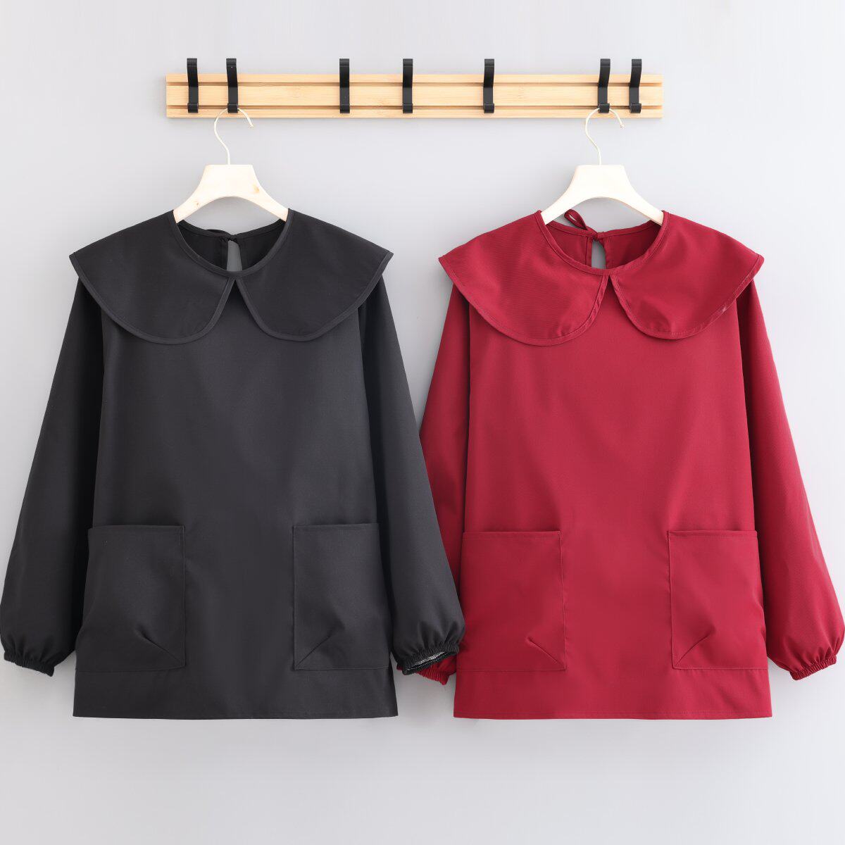 短款长袖围裙防油耐穿家用打扫煮饭工作服罩衣外穿男女同款防水