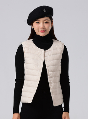 大羽2023年新款轻薄羽绒马甲女短款时尚外穿内搭修身显瘦703001