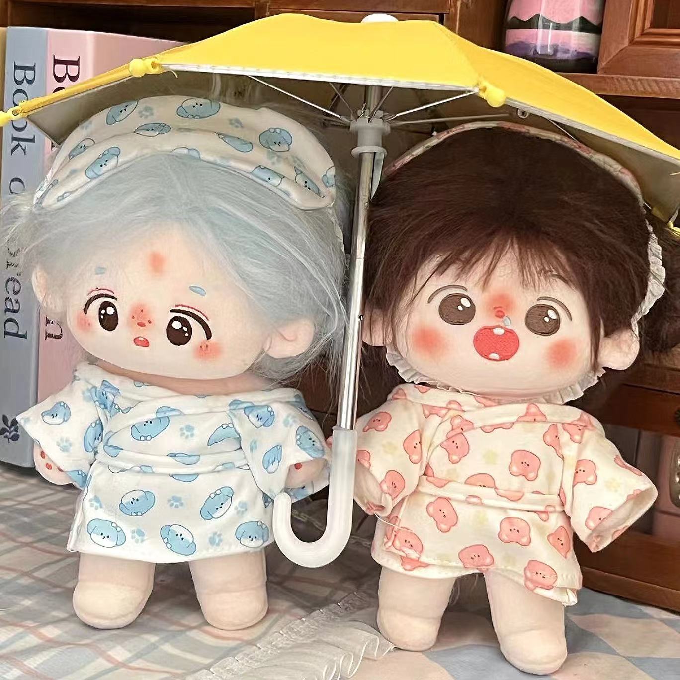 20cm毛绒公仔睡衣套装可爱浴袍