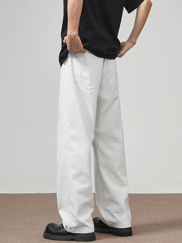 Белые джинсы, весенние повседневные брюки, штаны, в американском стиле, изысканный стиль, тренд сезона