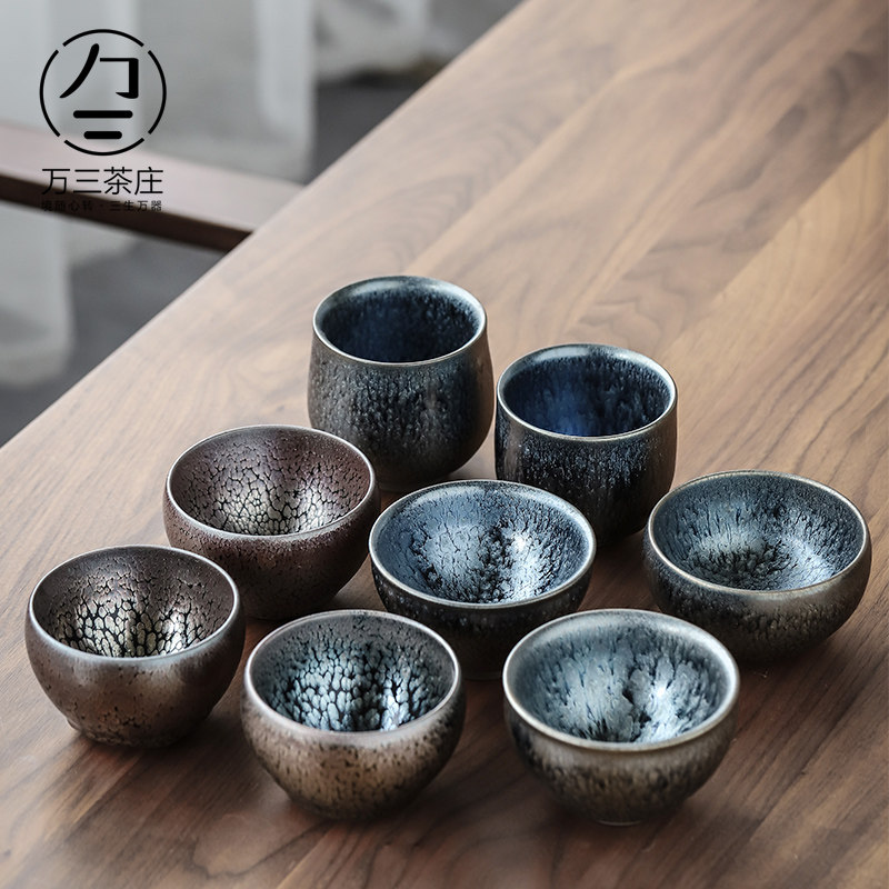 建盏茶杯手工鹧鸪斑大号图片