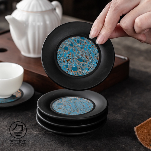 大漆电木茶托杯托杯垫功夫茶具配件茶道零配