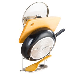 304不锈钢锅盖架子壁挂式放菜板砧板的收纳挂架厨房打孔置物架