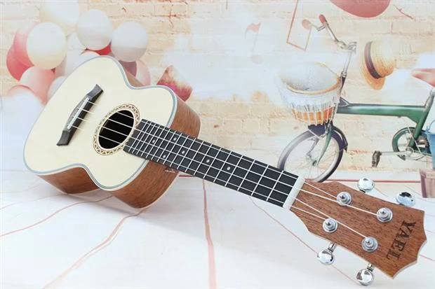 Đàn ukulele 21 inch uklele cây đàn guitar nhỏ ukulele ukulele 5 dòng trắng bên vân sam - Nhạc cụ phương Tây