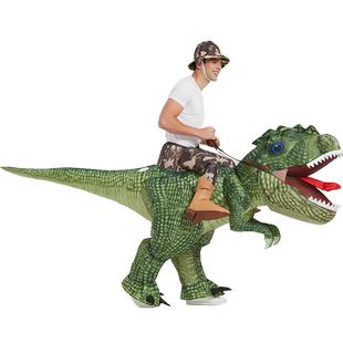 万圣节搞怪服装成人骑恐龙坐骑裤子玩具霸王龙小恐龙充气衣服儿童