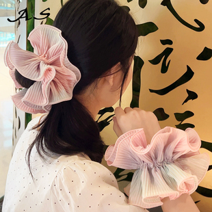 AS饰品琉彩丝韵小蛮腰发圈丸子头洗脸超仙大肠圈发绳女褶皱发饰