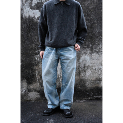 CAMDRCE美产CONE MILLS康龙奶油冰蓝不规则爪纹粗斜纹水洗牛仔裤