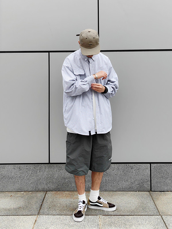 简约早春格子长袖cityboy