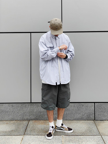 简约早春格子长袖cityboy