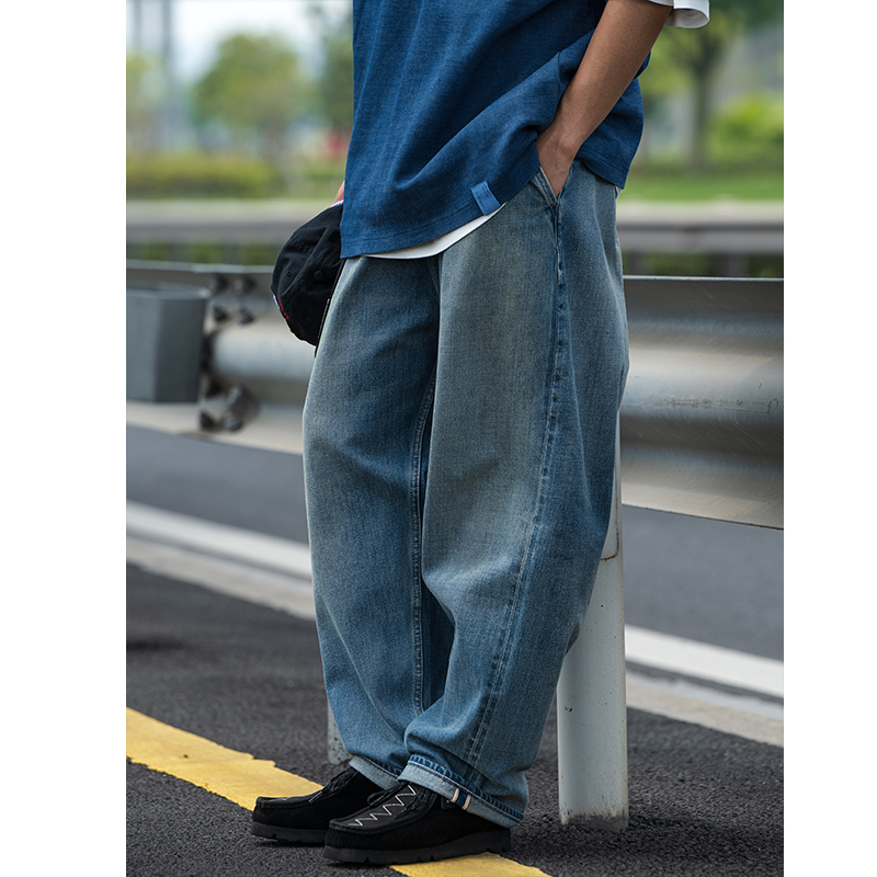 日系重磅高克重水洗赤耳牛仔裤