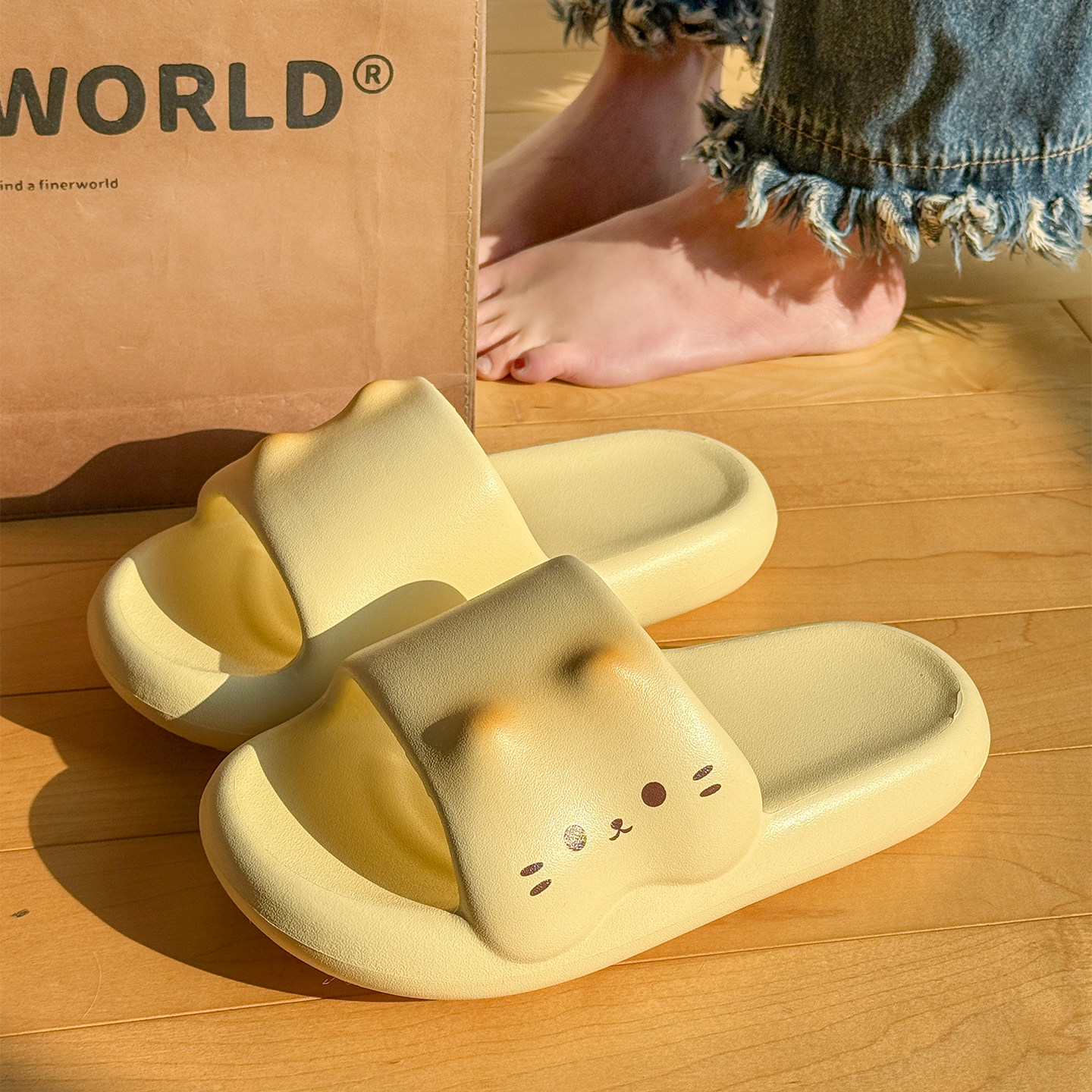 可爱卡通焦糖猫咪EVA拖鞋女夏季新款室内居家防滑厚底凉拖鞋春季,居家布艺,居家凉拖/凉鞋,淘宝优惠券,粉丝福利购,淘宝优惠卷